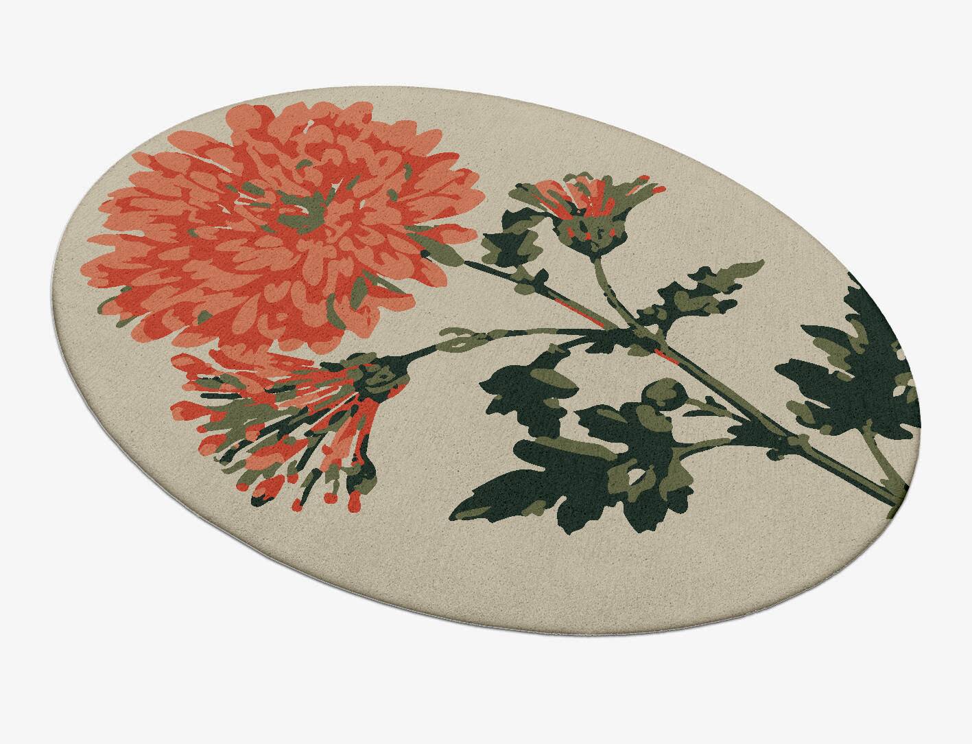 Candytuft Floral Oval Hand Tufted Pure Wool Custom Rug by Rug Artisan