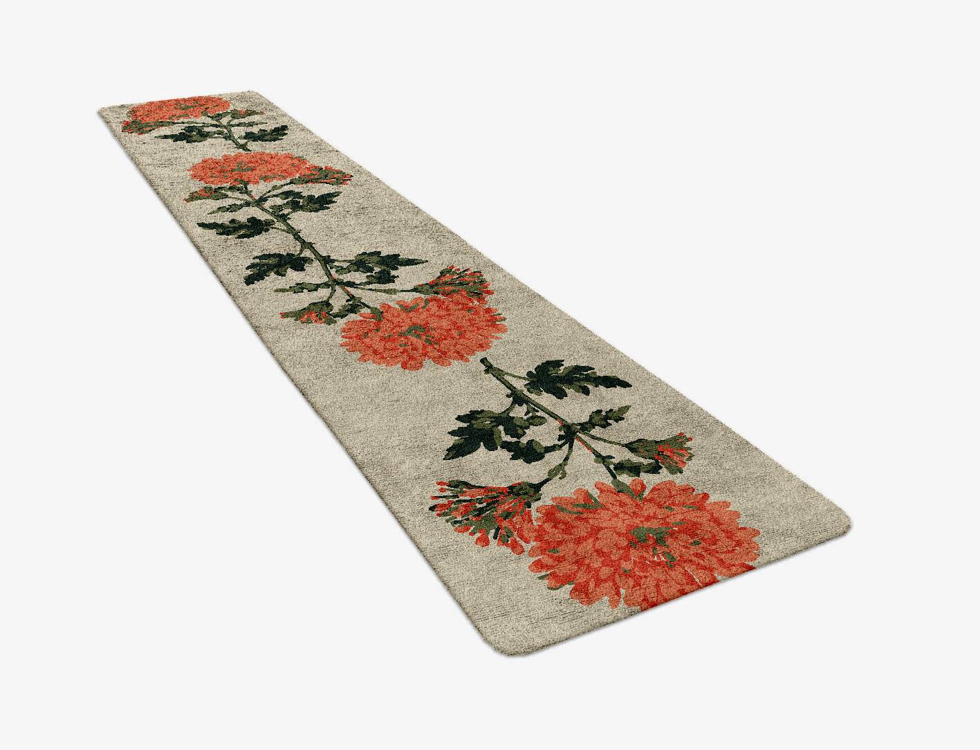 Candytuft Floral Runner Hand Tufted Bamboo Silk Custom Rug by Rug Artisan
