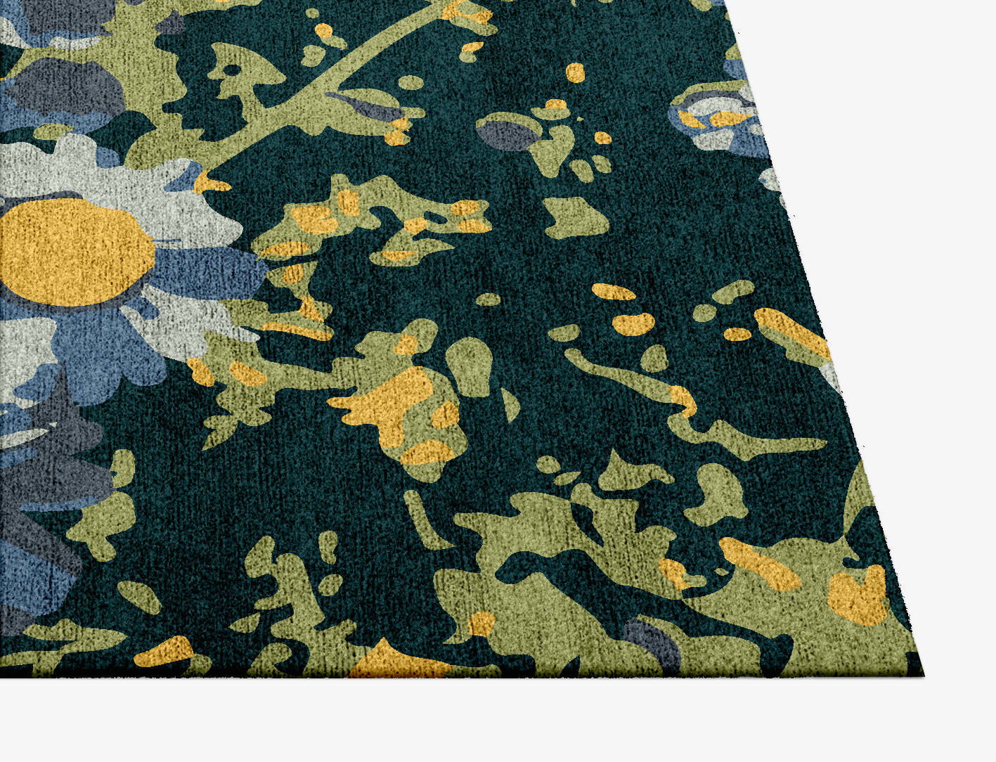 Canopy Floral Square Hand Knotted Bamboo Silk Custom Rug by Rug Artisan