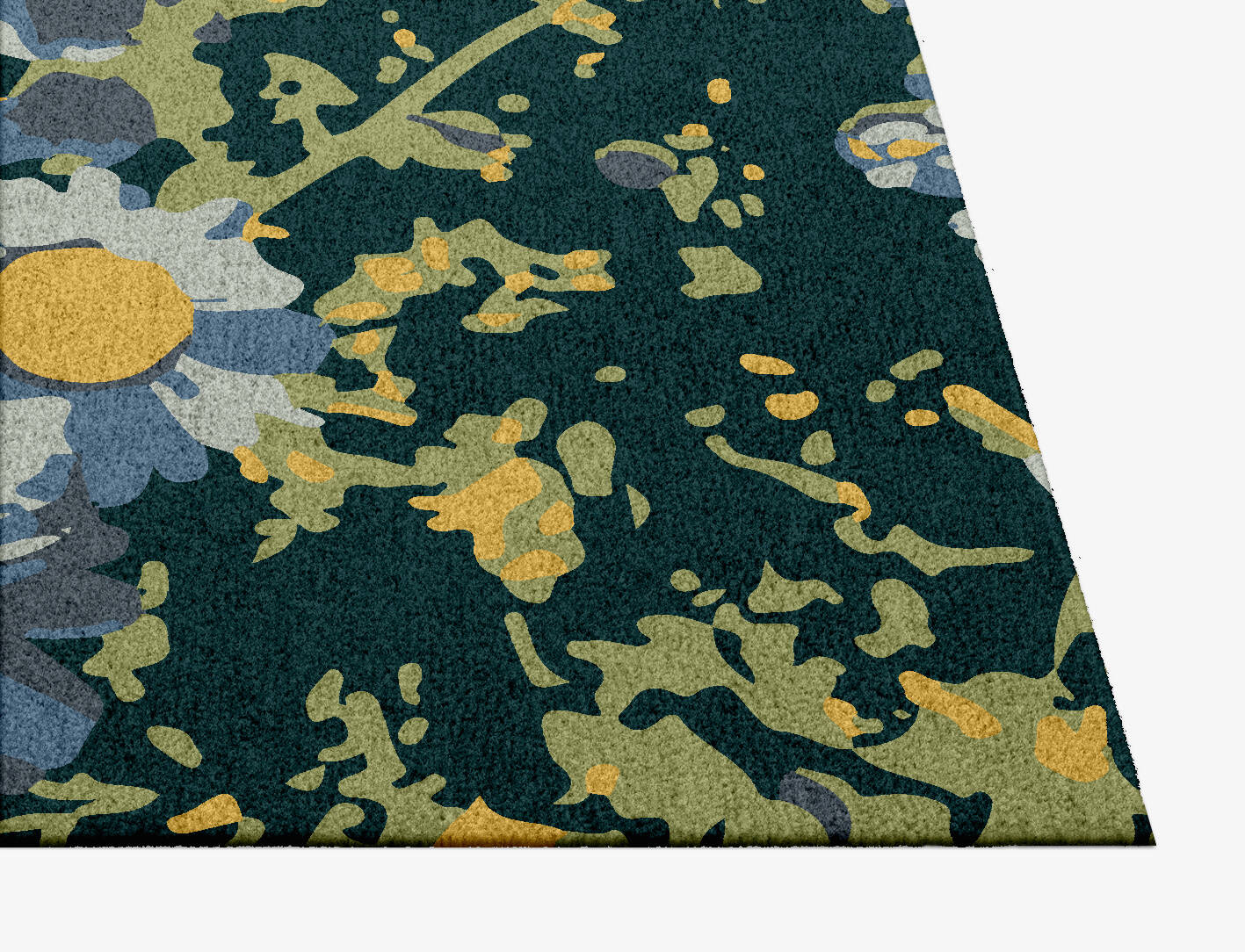 Canopy Floral Square Hand Knotted Tibetan Wool Custom Rug by Rug Artisan