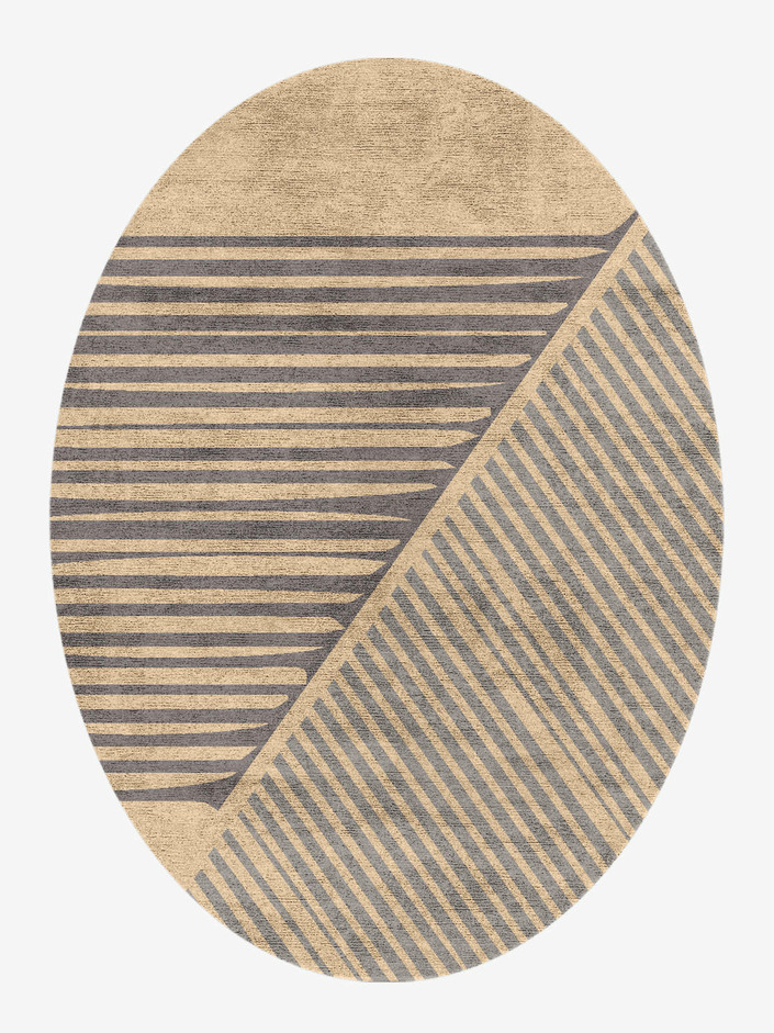 Cant Minimalist Oval Hand Knotted Bamboo Silk Custom Rug by Rug Artisan