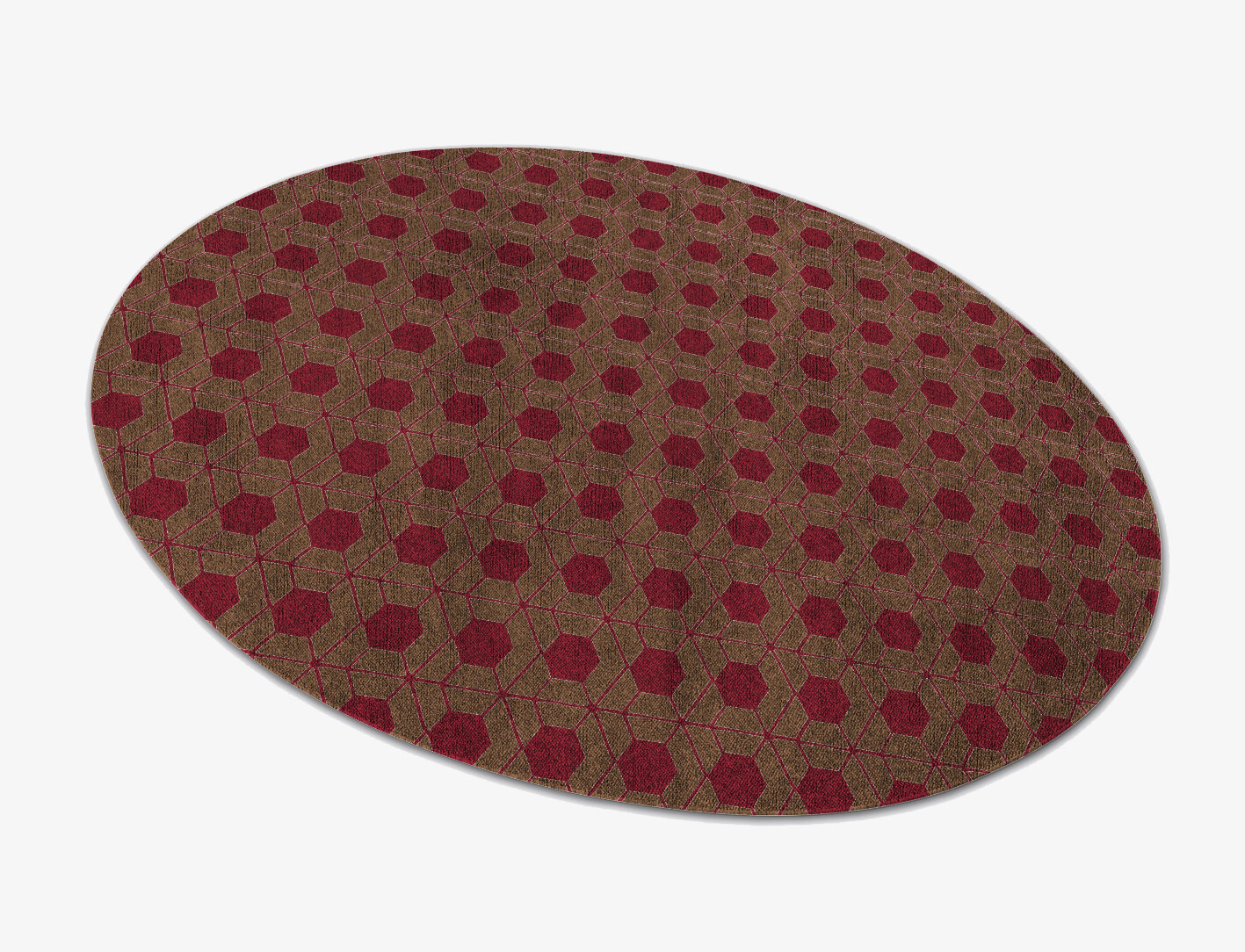 Carmine Geometric Oval Flatweave Bamboo Silk Custom Rug by Rug Artisan