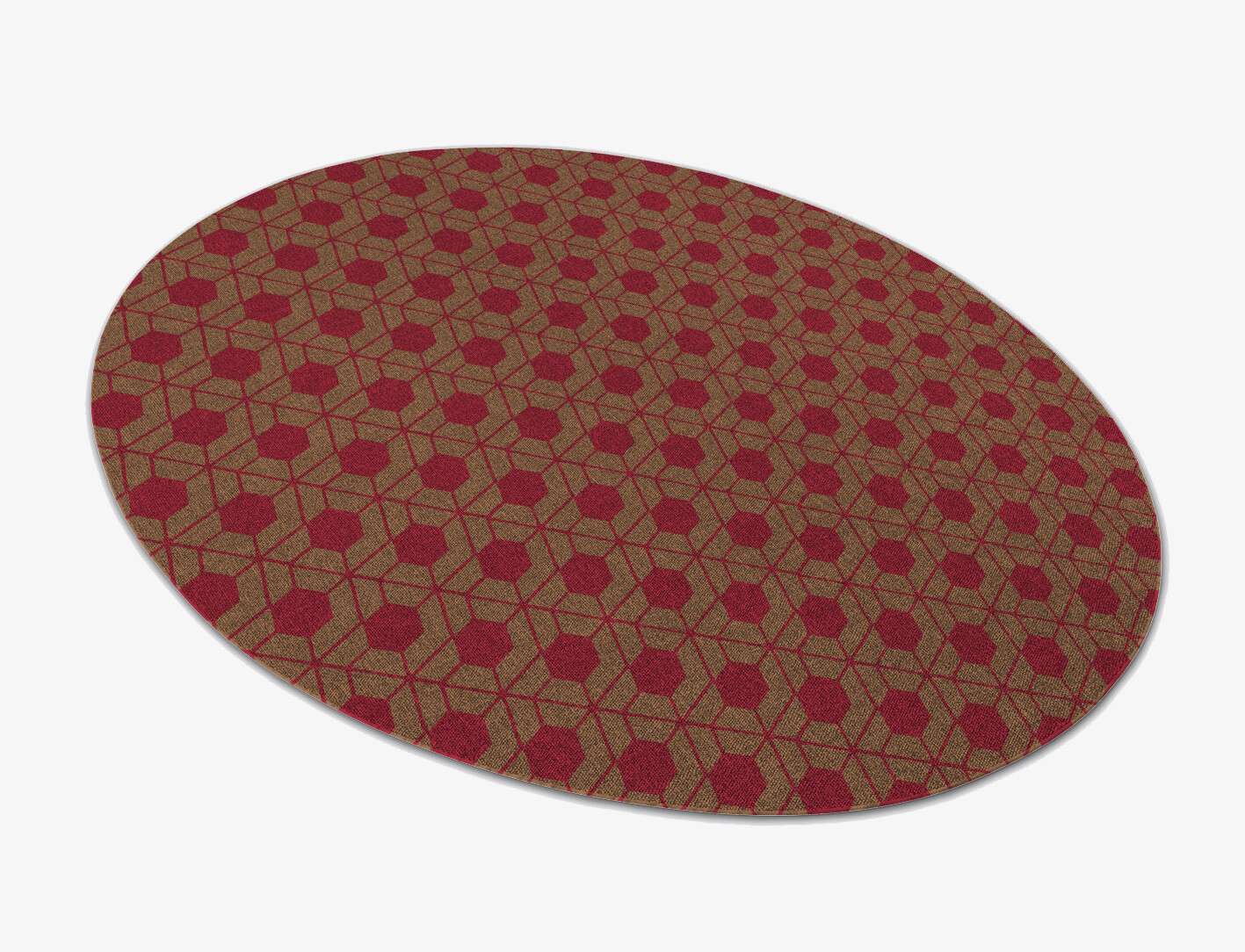 Carmine Geometric Oval Flatweave New Zealand Wool Custom Rug by Rug Artisan
