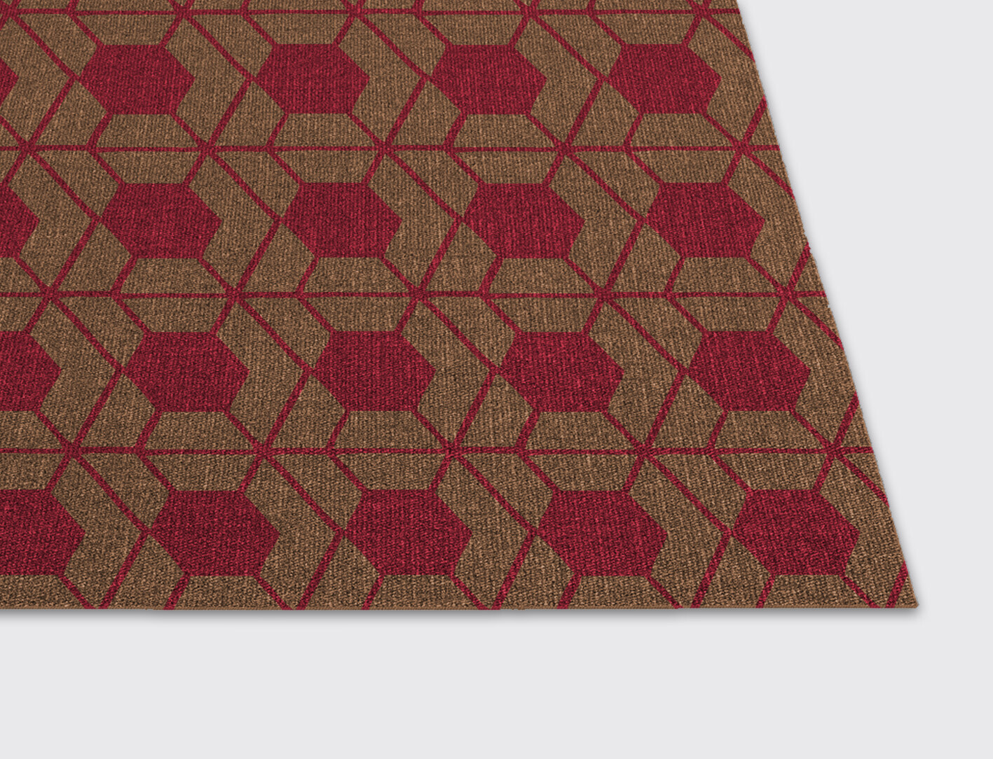 Carmine Geometric Rectangle Flatweave New Zealand Wool Custom Rug by Rug Artisan