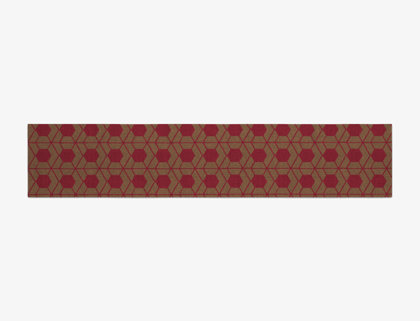 Carmine Geometric Runner Flatweave New Zealand Wool Custom Rug by Rug Artisan