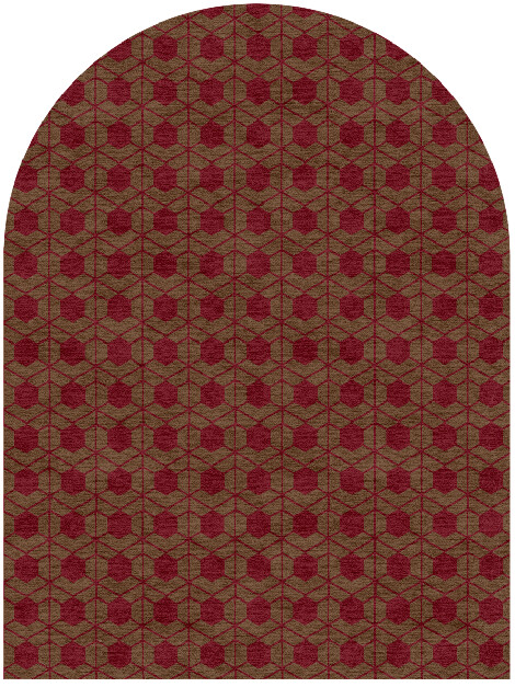 Carmine Geometric Arch Hand Knotted Tibetan Wool Custom Rug by Rug Artisan