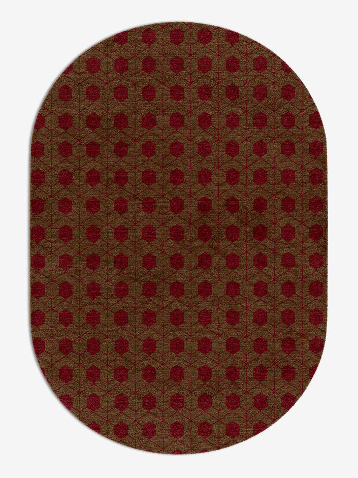 Carmine Geometric Capsule Hand Knotted Tibetan Wool Custom Rug by Rug Artisan