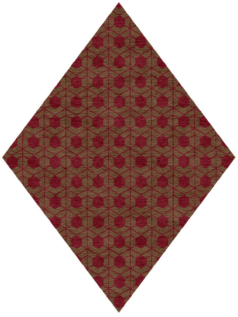 Carmine Geometric Diamond Hand Knotted Tibetan Wool Custom Rug by Rug Artisan