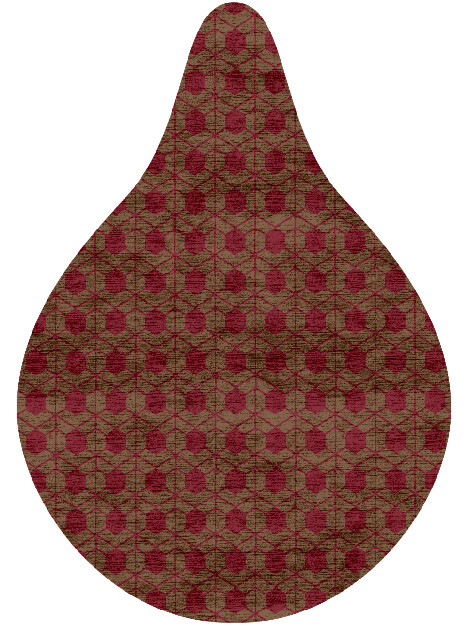 Carmine Geometric Drop Hand Knotted Bamboo Silk Custom Rug by Rug Artisan