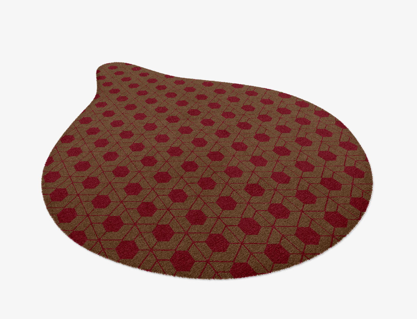Carmine Geometric Drop Hand Knotted Tibetan Wool Custom Rug by Rug Artisan