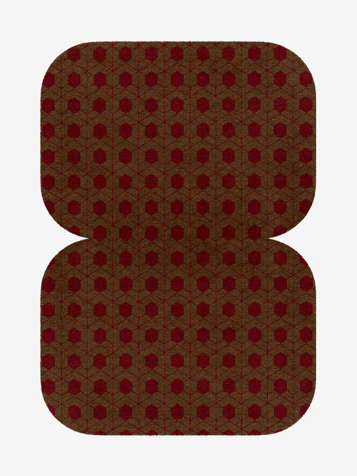 Carmine Geometric Eight Hand Knotted Tibetan Wool Custom Rug by Rug Artisan