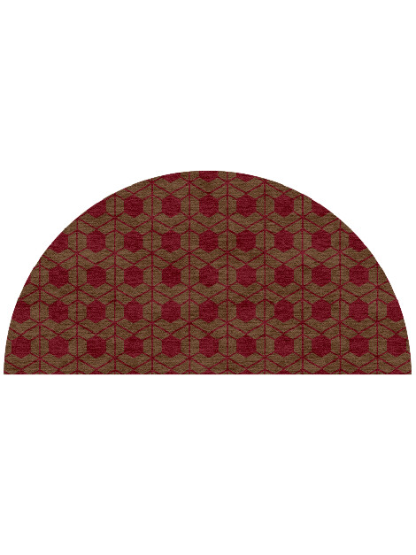 Carmine Geometric Halfmoon Hand Knotted Tibetan Wool Custom Rug by Rug Artisan