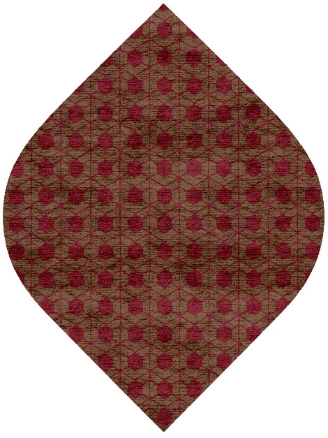 Carmine Geometric Ogee Hand Knotted Bamboo Silk Custom Rug by Rug Artisan
