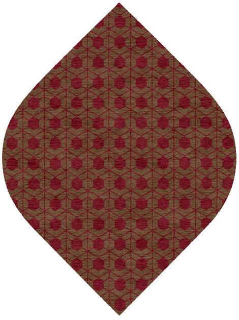 Carmine Geometric Ogee Hand Knotted Tibetan Wool Custom Rug by Rug Artisan