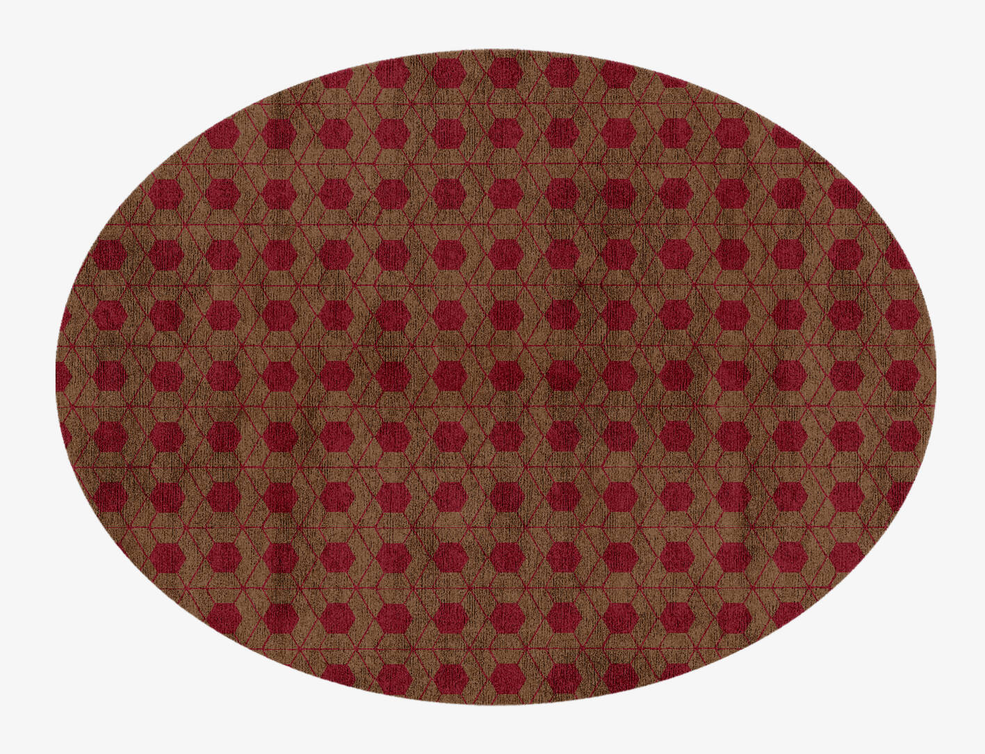 Carmine Geometric Oval Hand Knotted Bamboo Silk Custom Rug by Rug Artisan