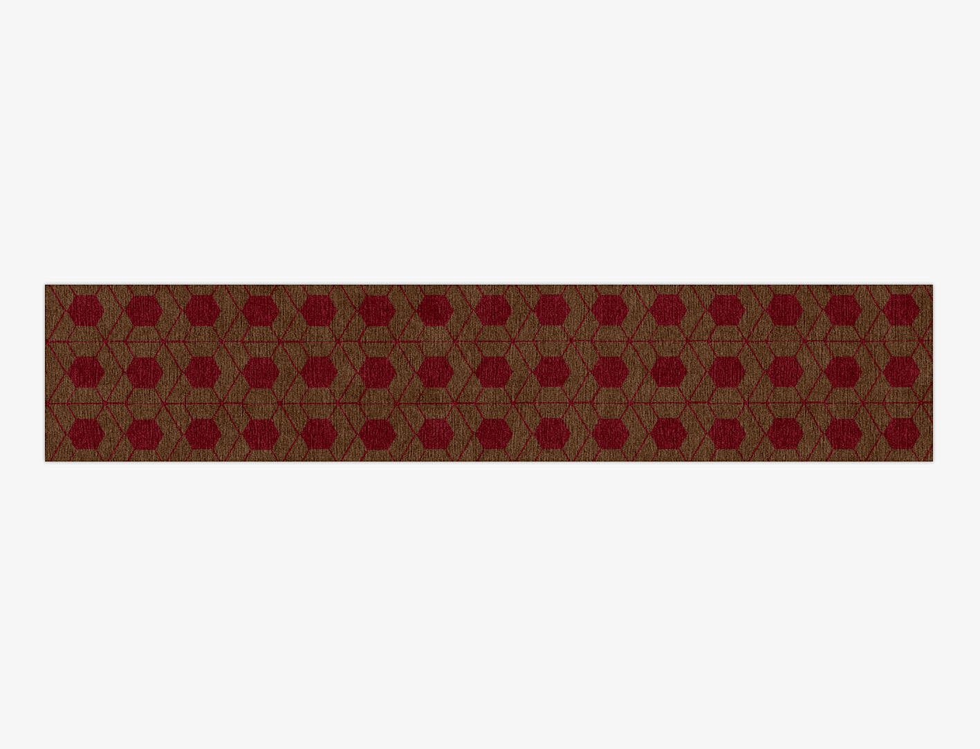 Carmine Geometric Runner Hand Knotted Tibetan Wool Custom Rug by Rug Artisan