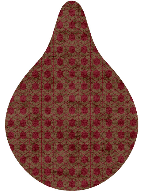 Carmine Geometric Drop Hand Tufted Bamboo Silk Custom Rug by Rug Artisan