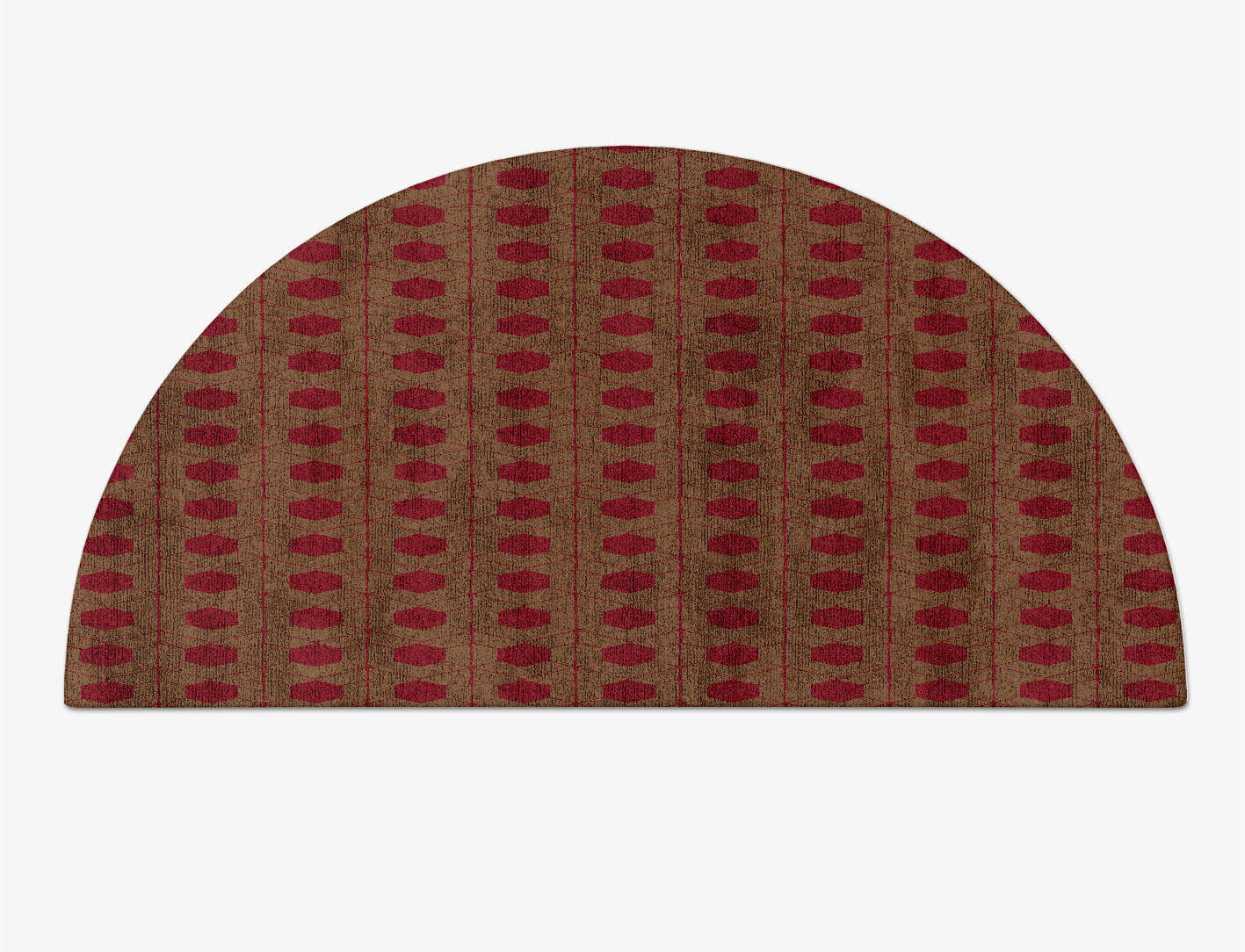 Carmine Geometric Halfmoon Hand Tufted Bamboo Silk Custom Rug by Rug Artisan