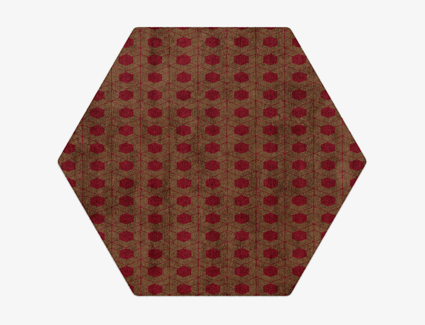 Carmine Geometric Hexagon Hand Tufted Bamboo Silk Custom Rug by Rug Artisan