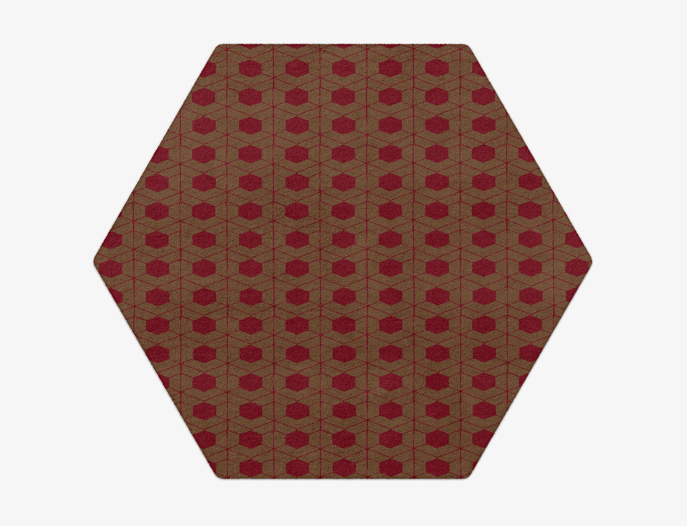 Carmine Geometric Hexagon Hand Tufted Pure Wool Custom Rug by Rug Artisan