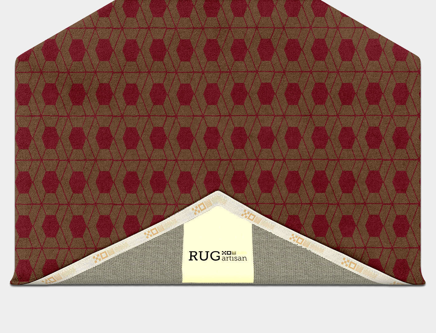 Carmine Geometric Hexagon Hand Tufted Pure Wool Custom Rug by Rug Artisan