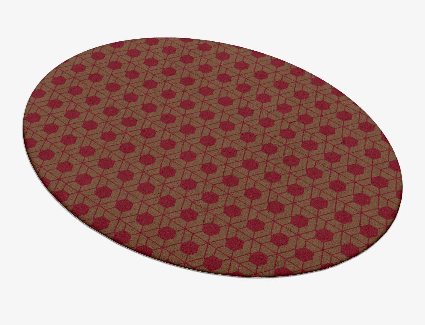 Carmine Geometric Oval Hand Tufted Pure Wool Custom Rug by Rug Artisan