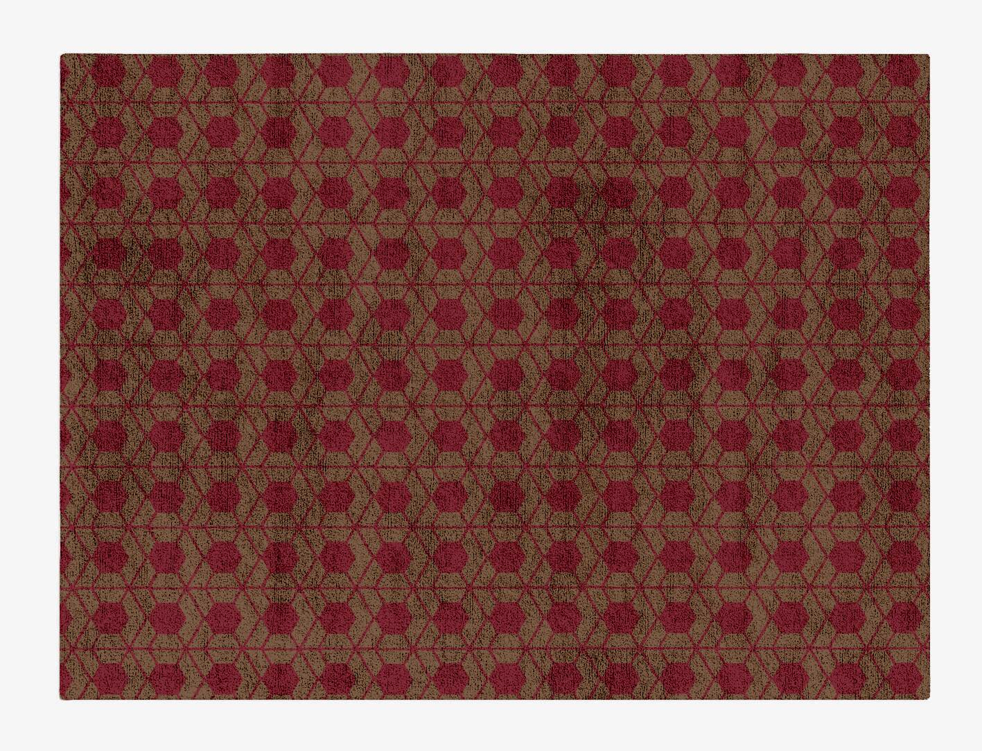 Carmine Geometric Rectangle Hand Tufted Bamboo Silk Custom Rug by Rug Artisan