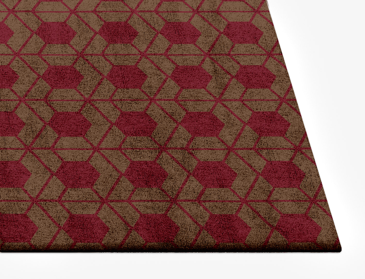 Carmine Geometric Rectangle Hand Tufted Bamboo Silk Custom Rug by Rug Artisan