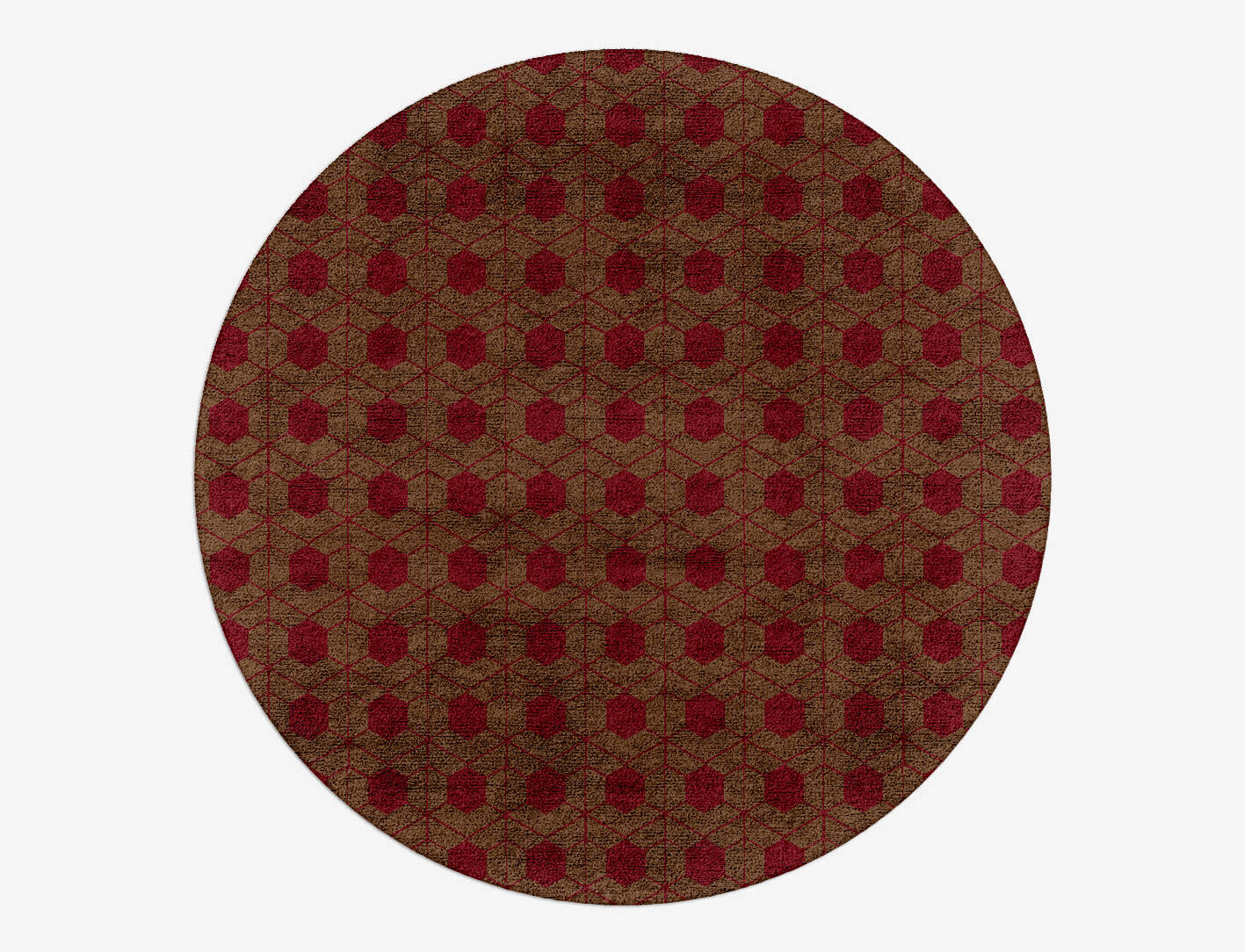 Carmine Geometric Round Hand Tufted Bamboo Silk Custom Rug by Rug Artisan