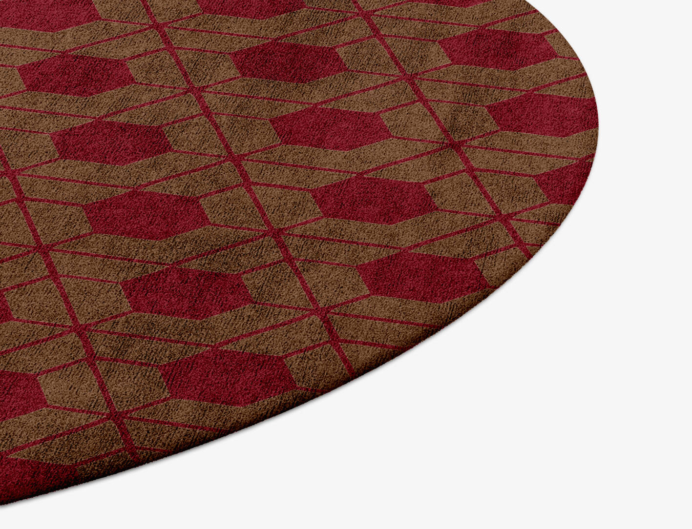 Carmine Geometric Round Hand Tufted Bamboo Silk Custom Rug by Rug Artisan
