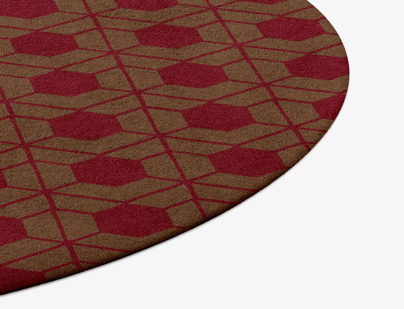 Carmine Geometric Round Hand Tufted Pure Wool Custom Rug by Rug Artisan