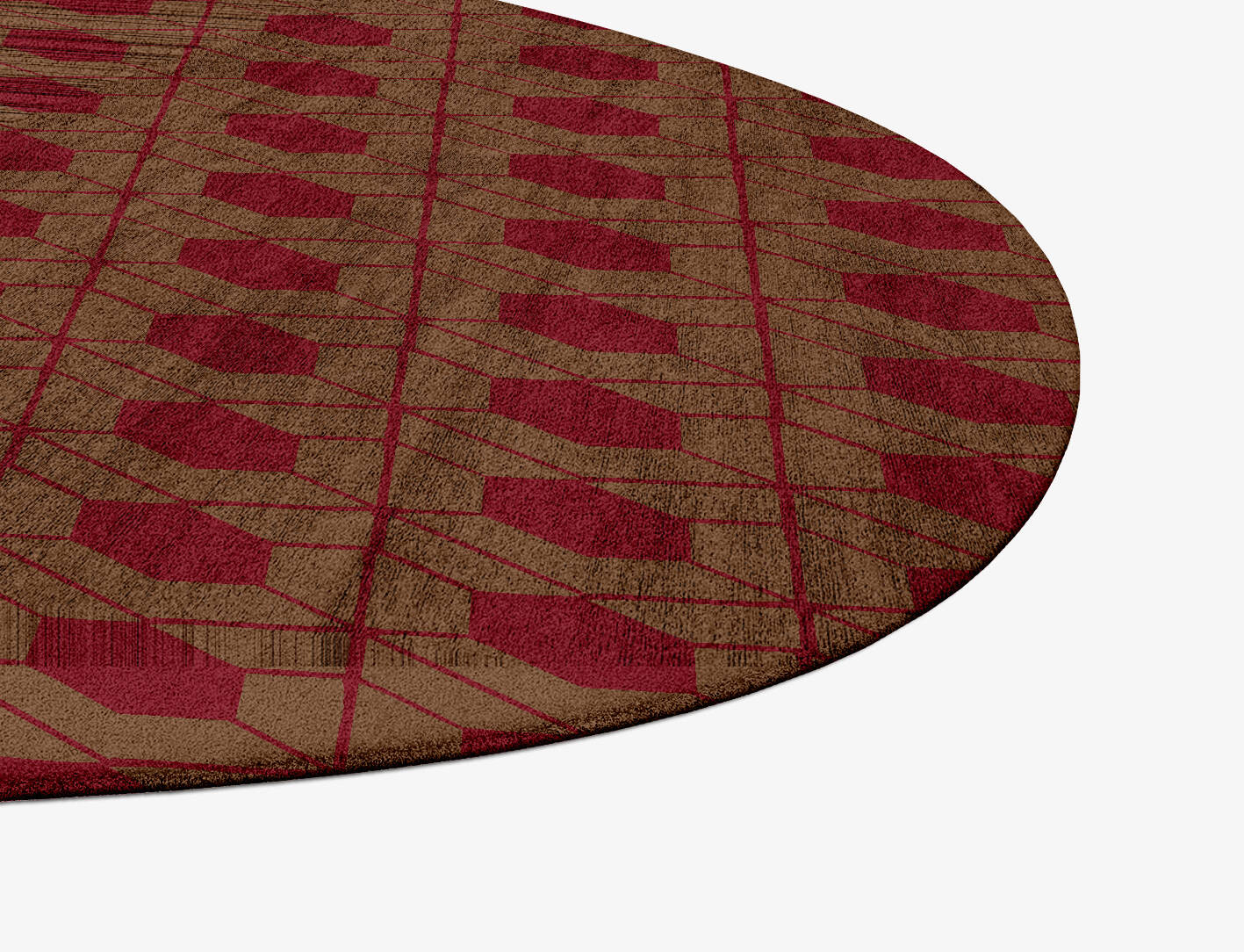 Carmine Geometric Splash Hand Tufted Bamboo Silk Custom Rug by Rug Artisan