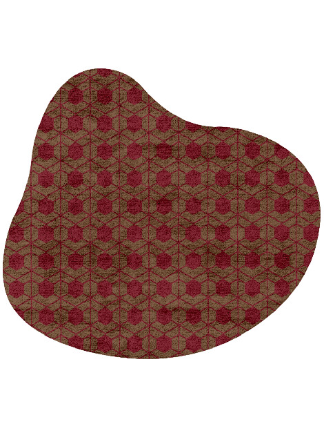 Carmine Geometric Splash Hand Tufted Bamboo Silk Custom Rug by Rug Artisan