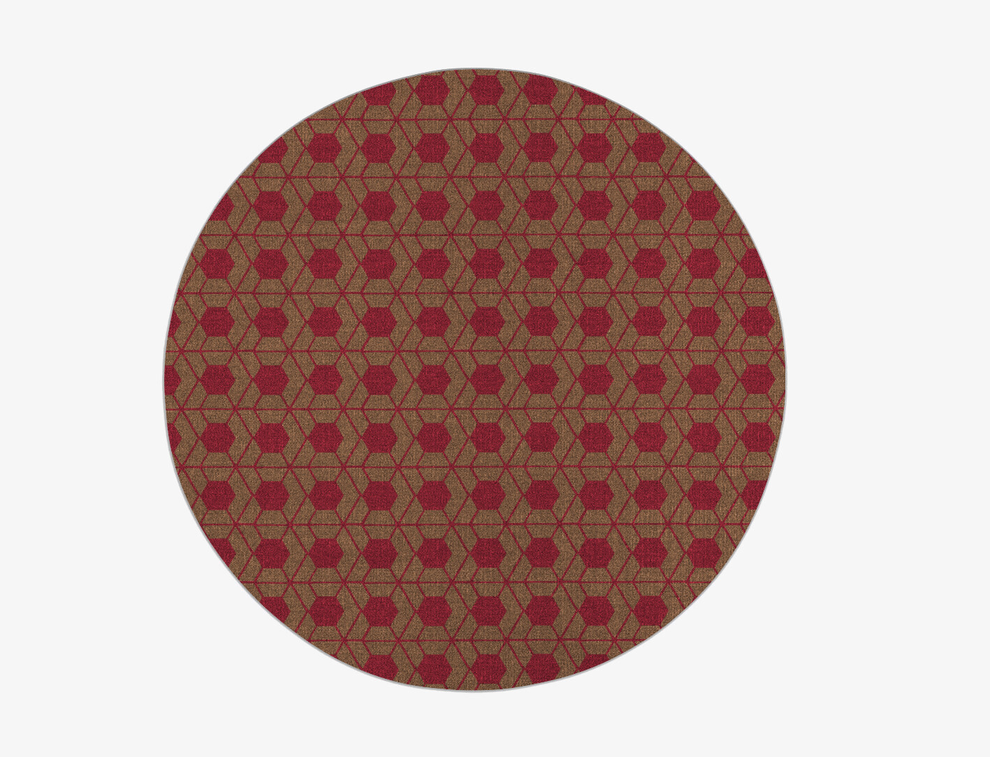 Carmine Geometric Round Outdoor Recycled Yarn Custom Rug by Rug Artisan