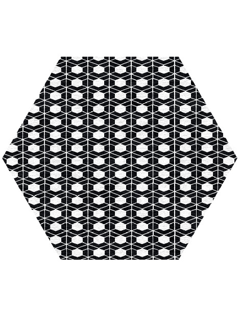 Carmine White Monochrome Hexagon Hand Knotted Tibetan Wool Custom Rug by Rug Artisan