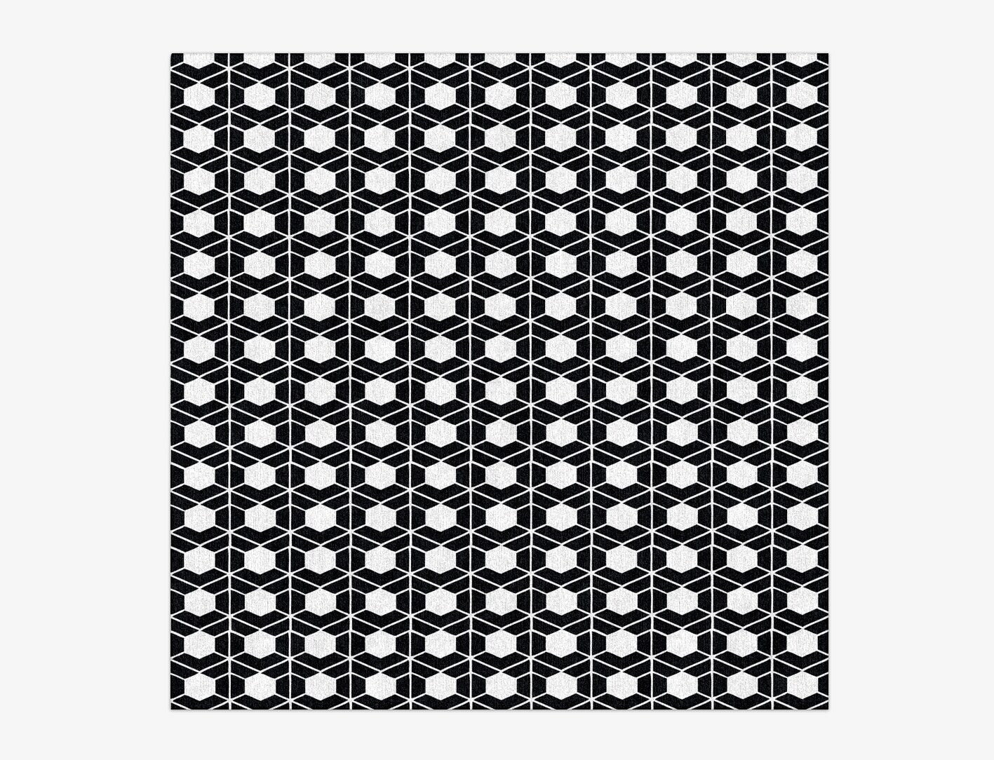 Carmine White Monochrome Square Hand Knotted Tibetan Wool Custom Rug by Rug Artisan