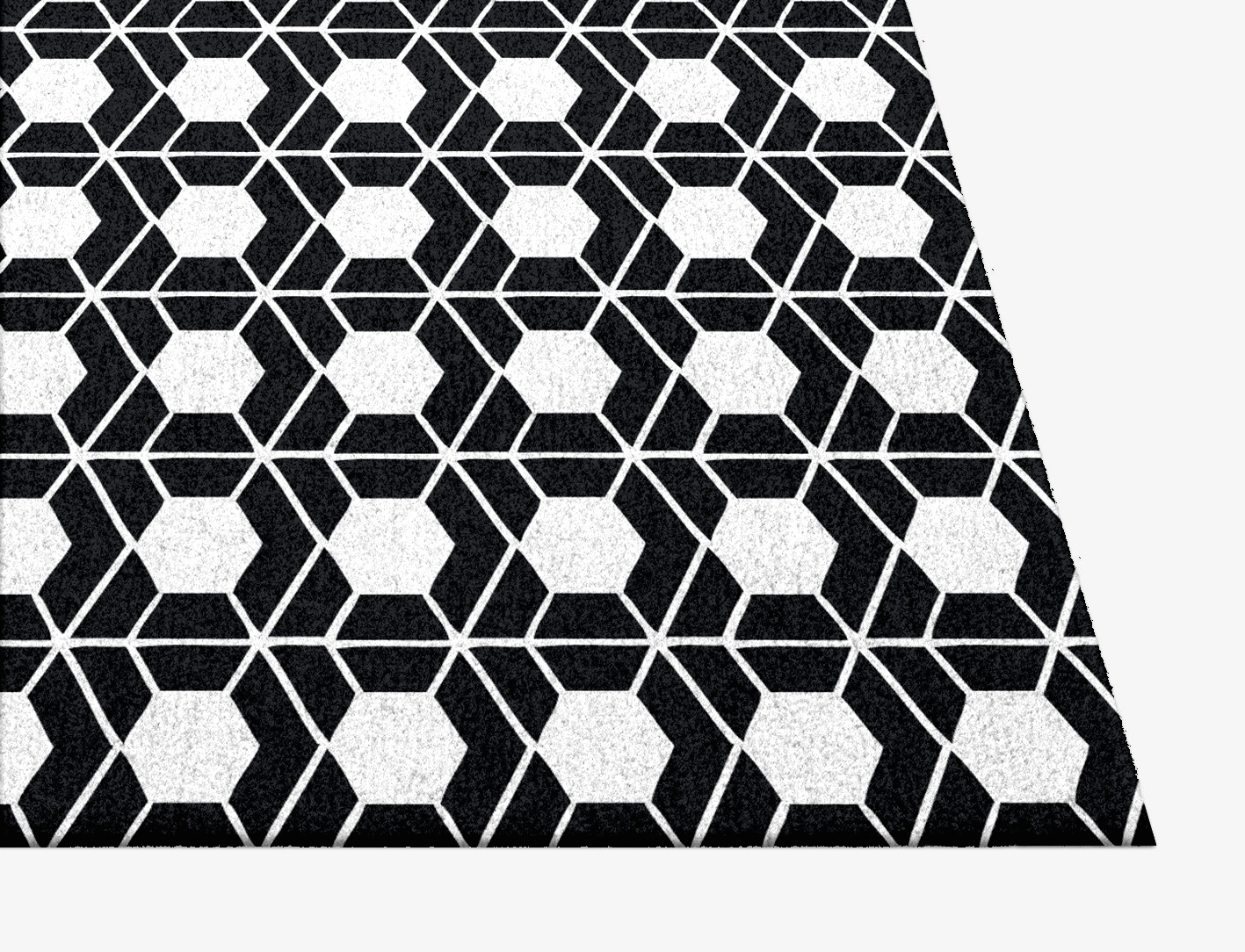 Carmine White Monochrome Square Hand Knotted Tibetan Wool Custom Rug by Rug Artisan