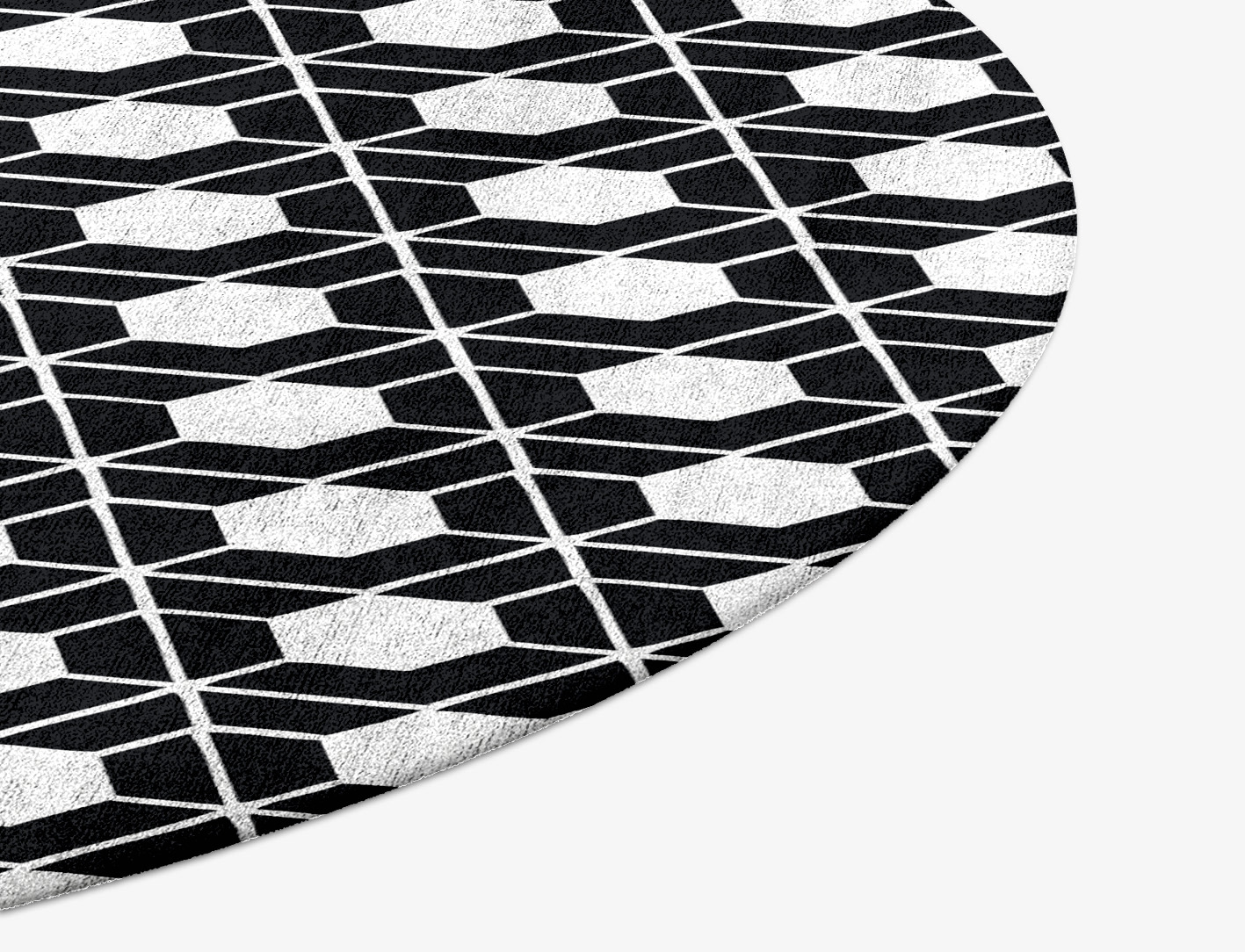 Carmine White Monochrome Round Hand Tufted Bamboo Silk Custom Rug by Rug Artisan
