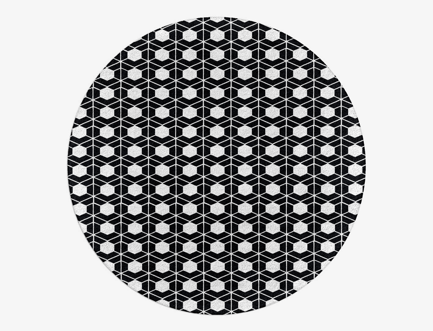 Carmine White Monochrome Round Hand Tufted Pure Wool Custom Rug by Rug Artisan