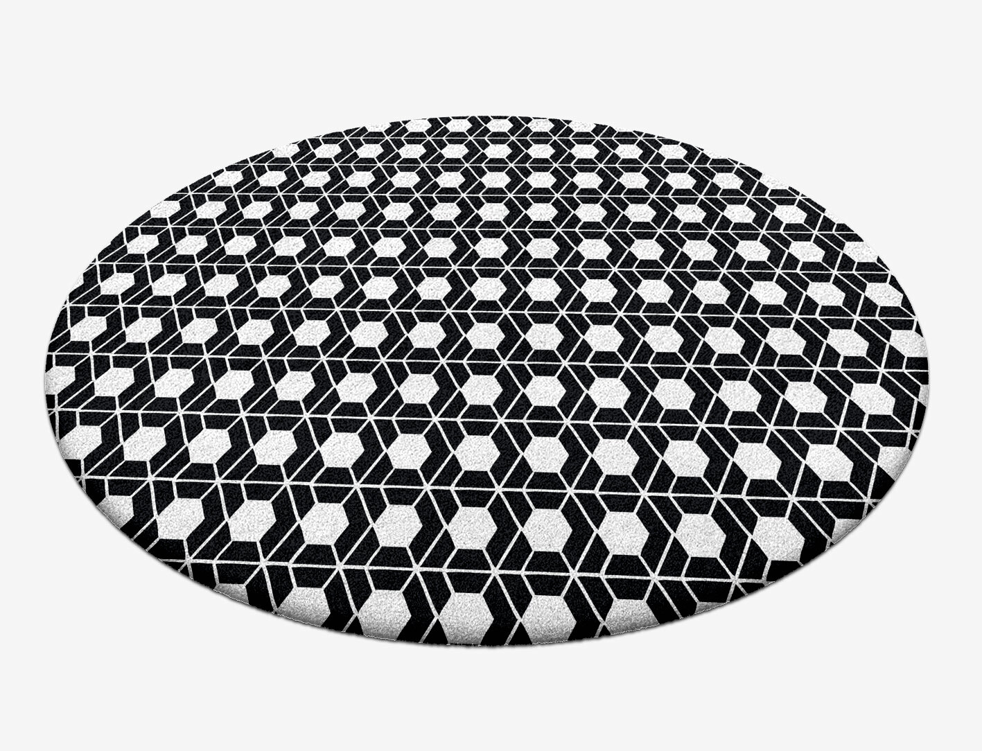 Carmine White Monochrome Round Hand Tufted Pure Wool Custom Rug by Rug Artisan