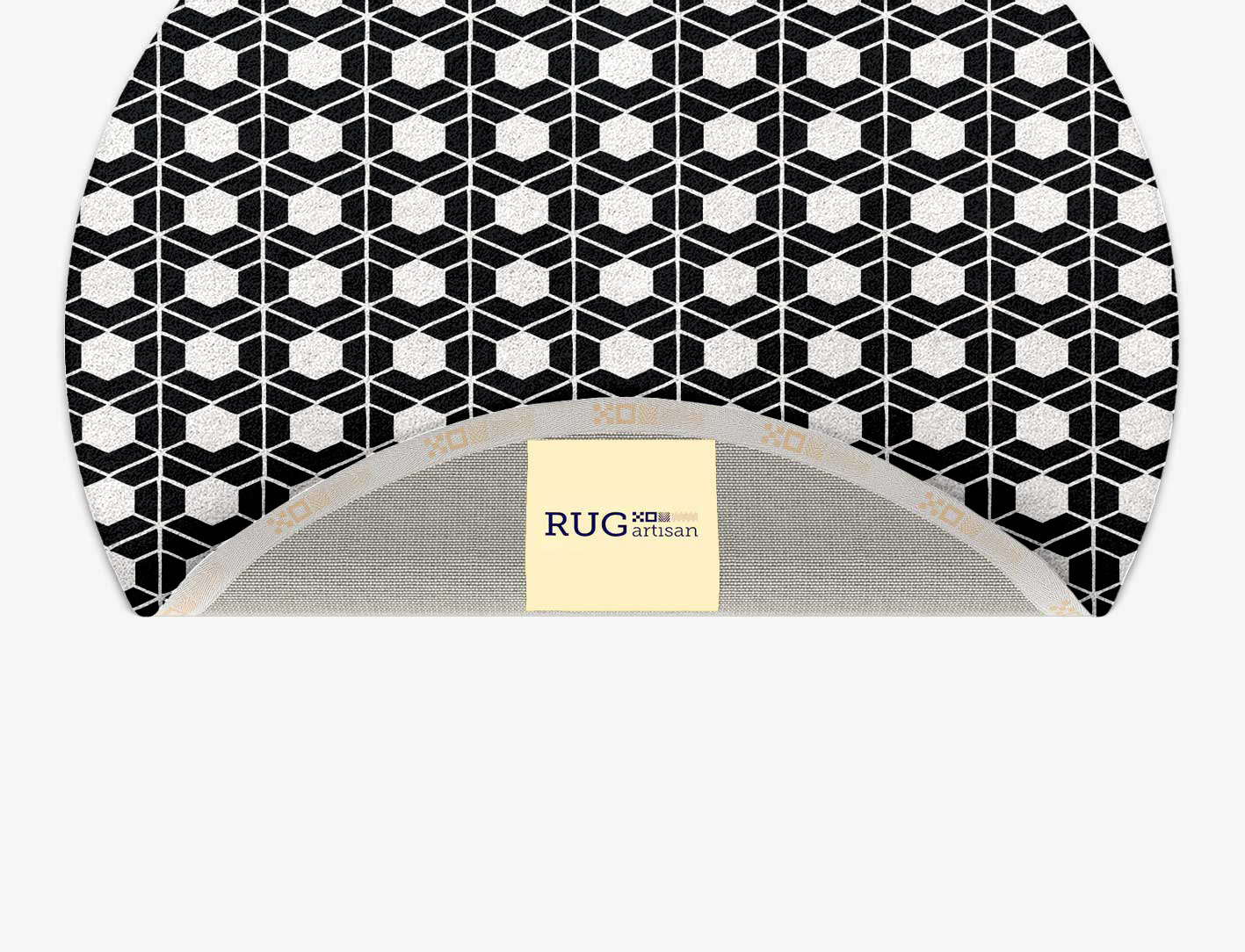 Carmine White Monochrome Round Hand Tufted Pure Wool Custom Rug by Rug Artisan