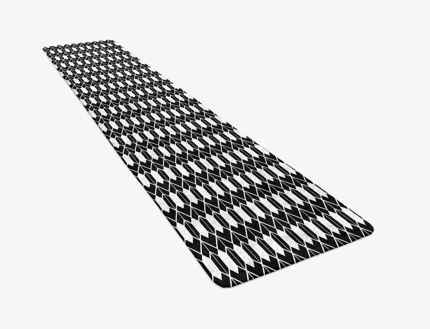 Carmine White Monochrome Runner Hand Tufted Bamboo Silk Custom Rug by Rug Artisan