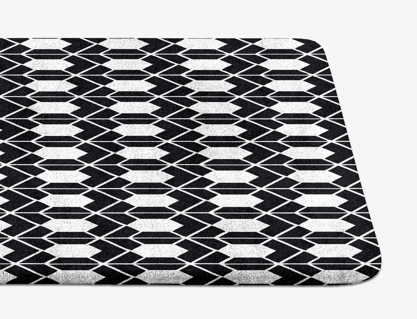 Carmine White Monochrome Runner Hand Tufted Bamboo Silk Custom Rug by Rug Artisan