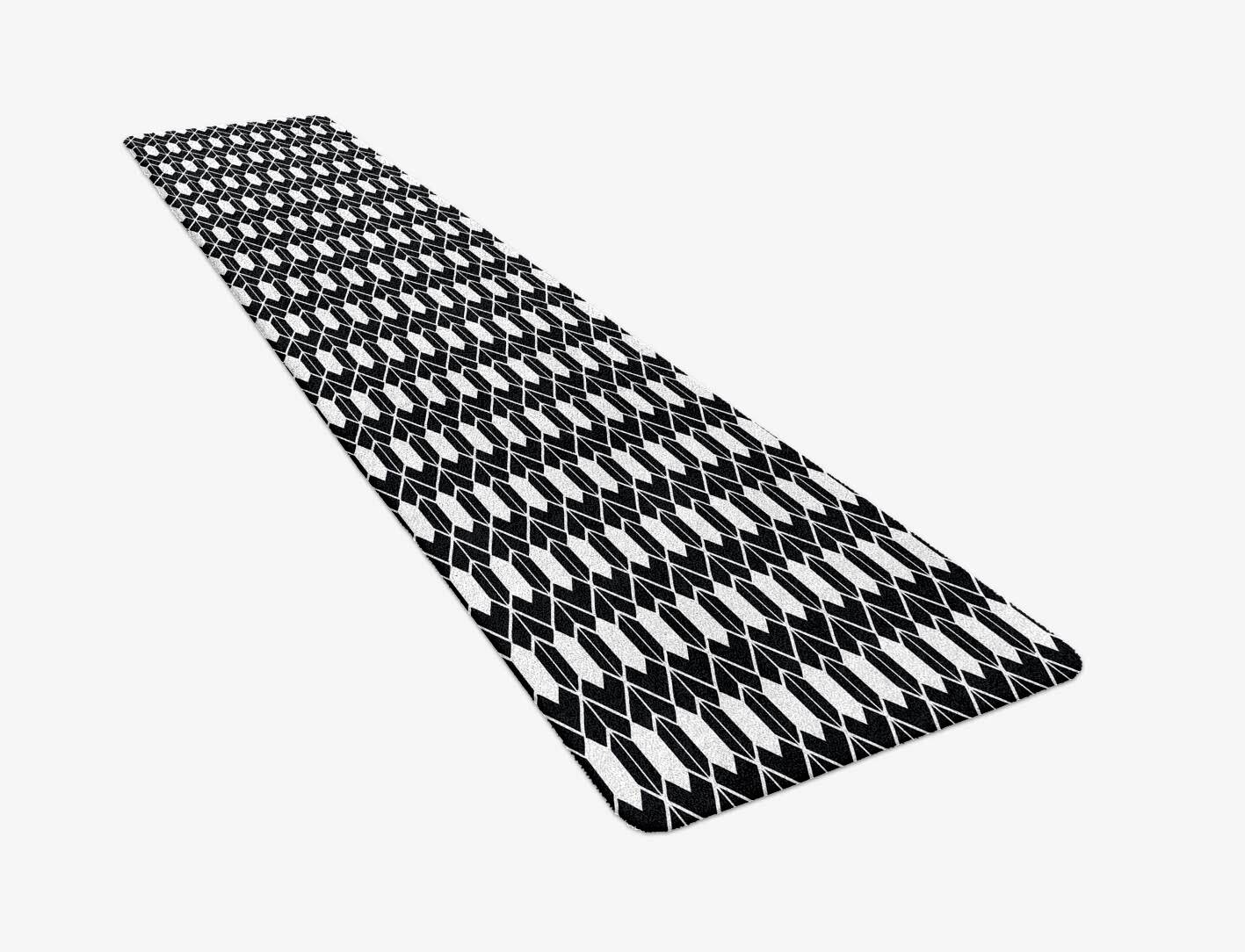 Carmine White Monochrome Runner Hand Tufted Pure Wool Custom Rug by Rug Artisan