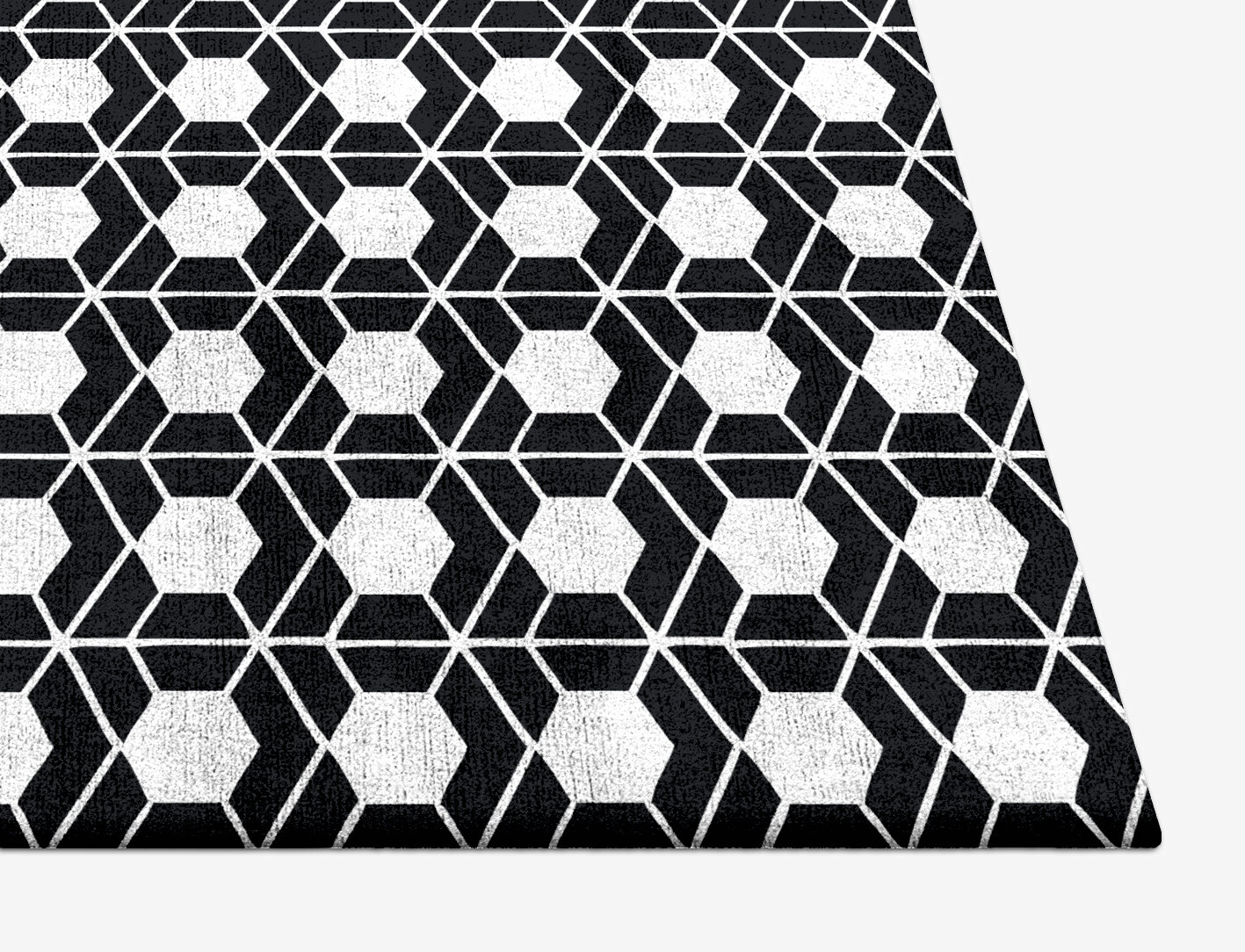Carmine White Monochrome Square Hand Tufted Bamboo Silk Custom Rug by Rug Artisan