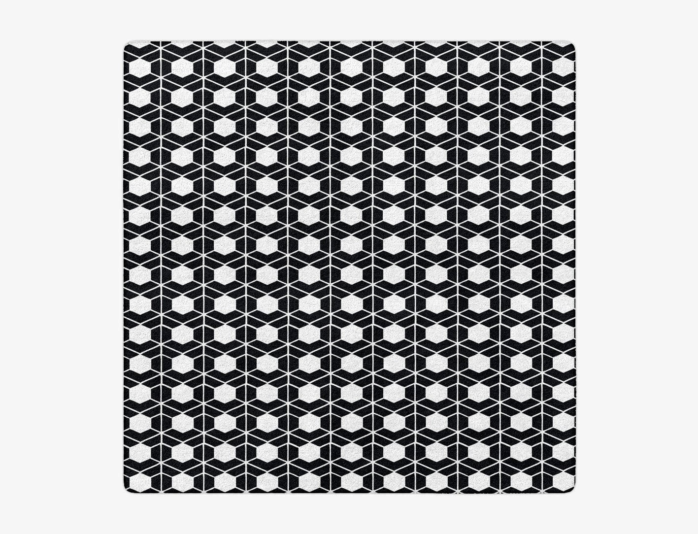 Carmine White Monochrome Square Hand Tufted Pure Wool Custom Rug by Rug Artisan