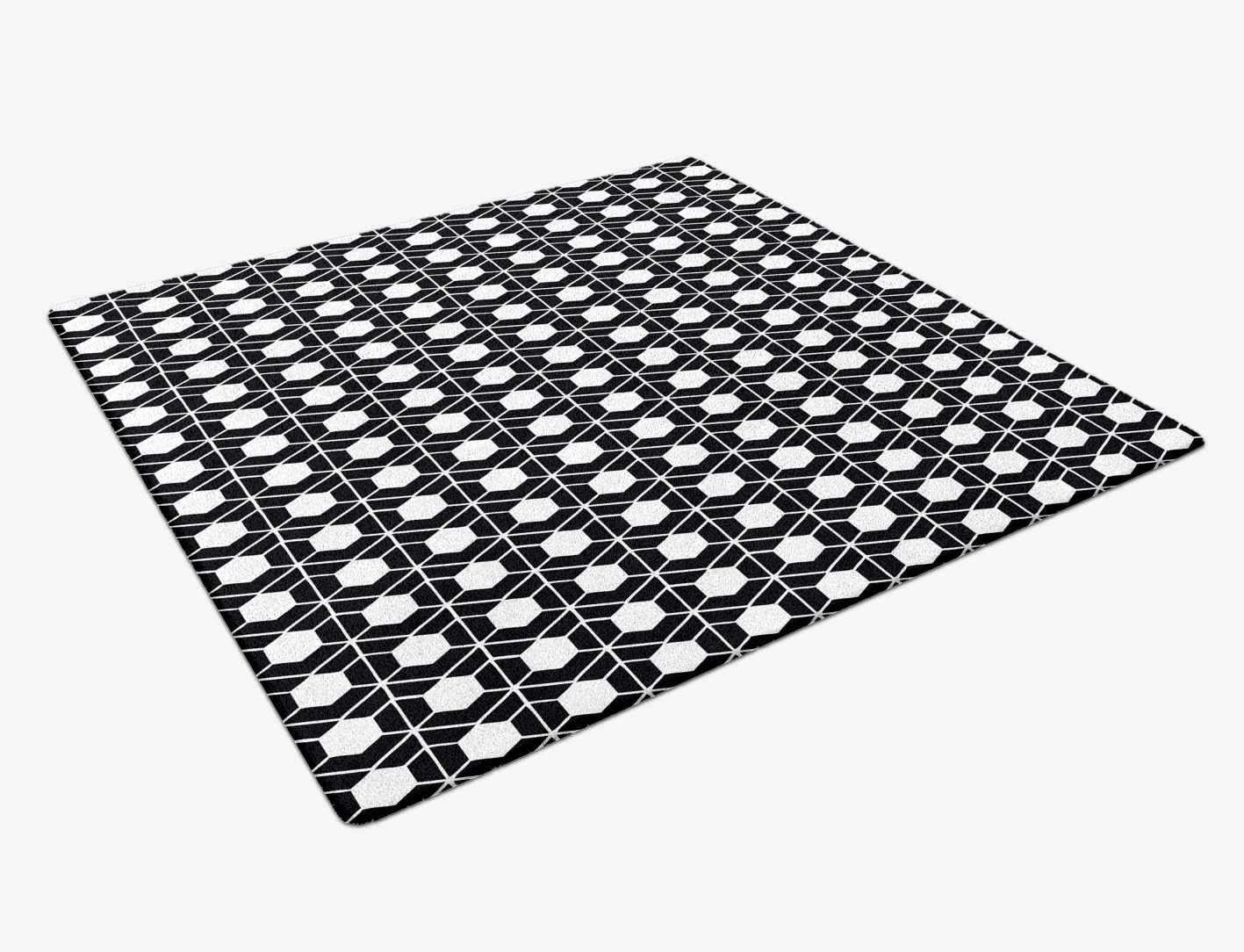 Carmine White Monochrome Square Hand Tufted Pure Wool Custom Rug by Rug Artisan