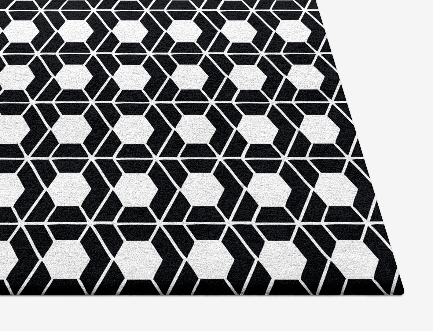 Carmine White Monochrome Square Hand Tufted Pure Wool Custom Rug by Rug Artisan