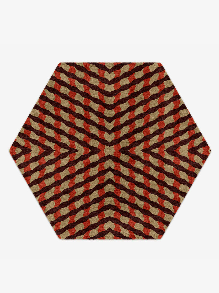 Carrom Geometric Hexagon Hand Knotted Tibetan Wool Custom Rug by Rug Artisan