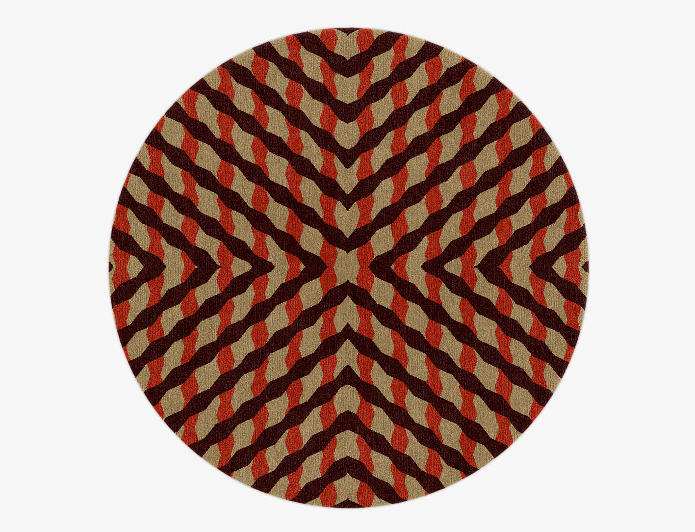 Carrom Geometric Round Hand Knotted Tibetan Wool Custom Rug by Rug Artisan